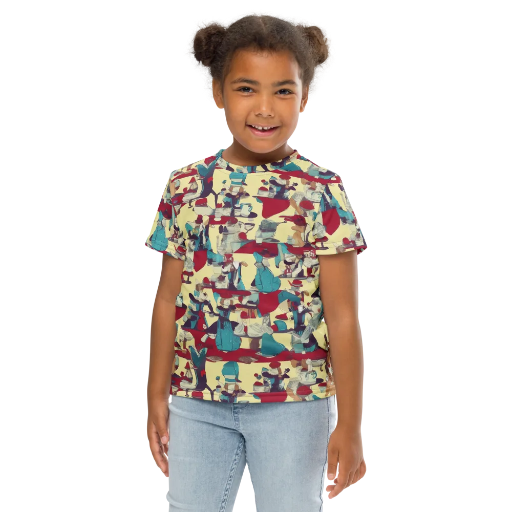 Crimson Tea Salon on Kids Crew Neck T-Shirt — Front
