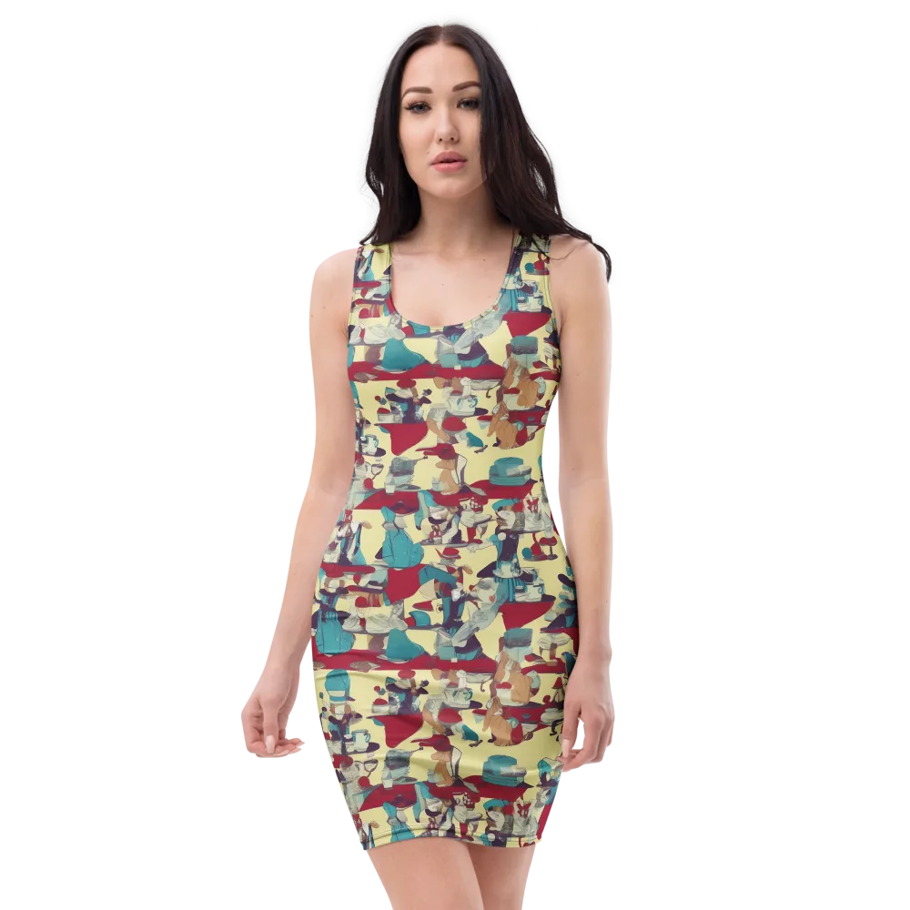 Crimson Tea Salon on Bodycon Dress — Front