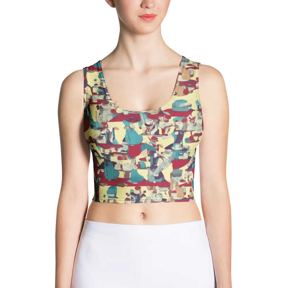 Crimson Tea Salon on Crop Top — Front