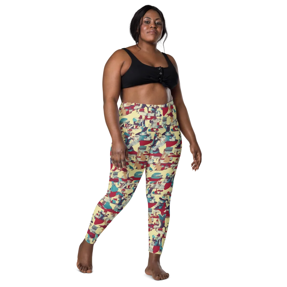 Crimson Tea Salon on Leggings with Pockets — Front