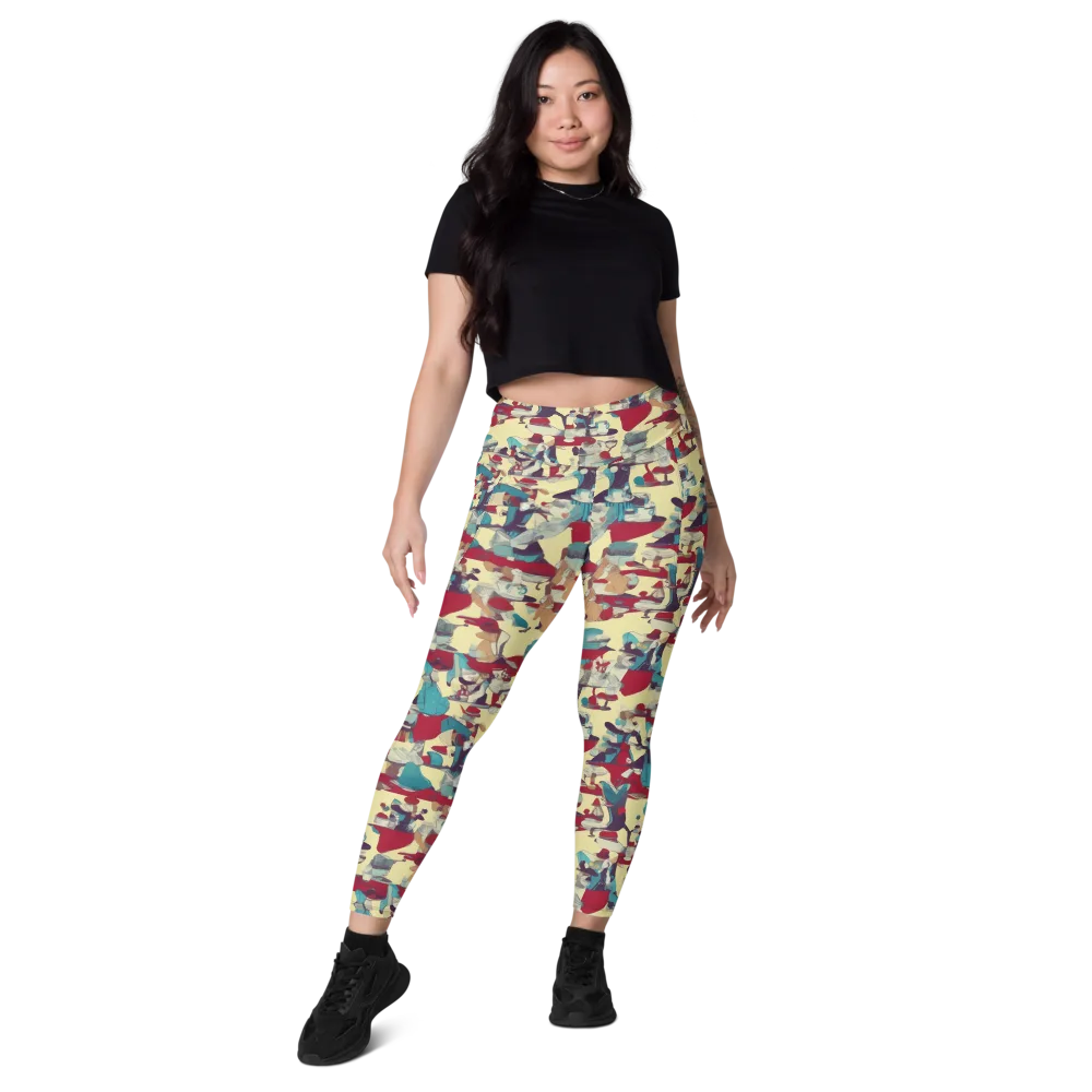 Crimson Tea Salon on Leggings with Pockets — Front