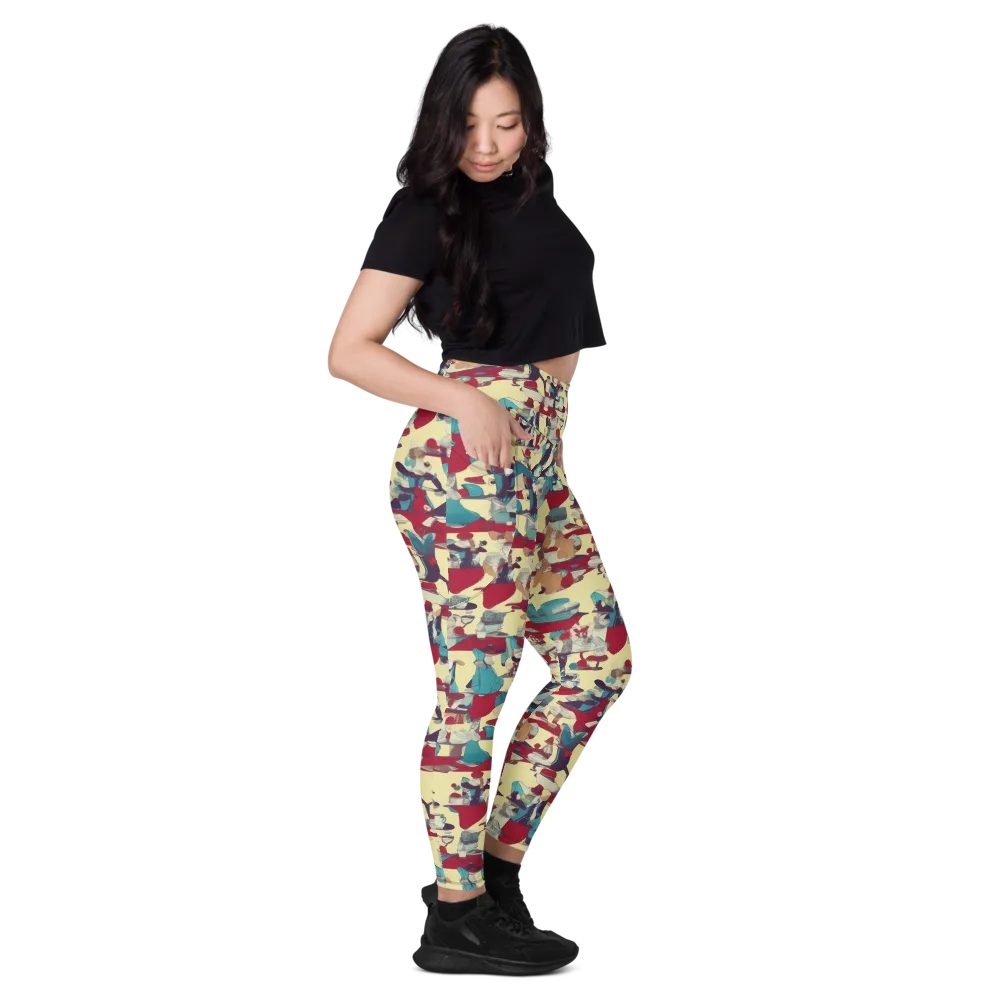 Crimson Tea Salon on Leggings with Pockets — Right