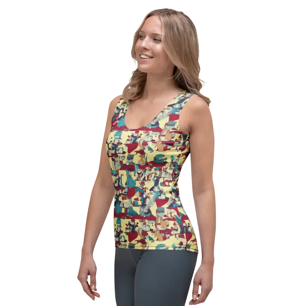 Crimson Tea Salon on Women's Tank Top — Left Front