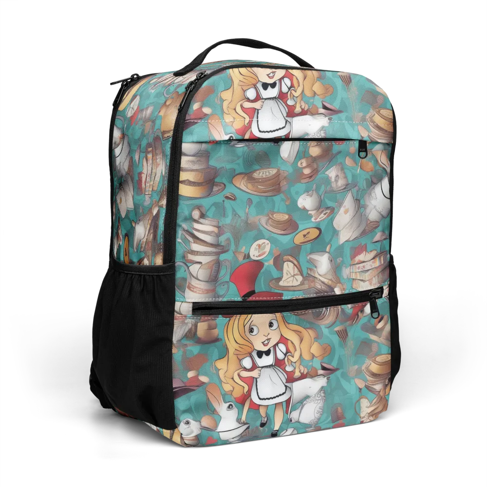 Wonderland Tea Party on Utility Backpack — Right Front