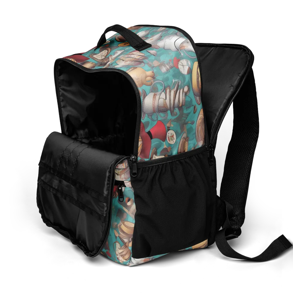 Wonderland Tea Party on Utility Backpack — Product details 2