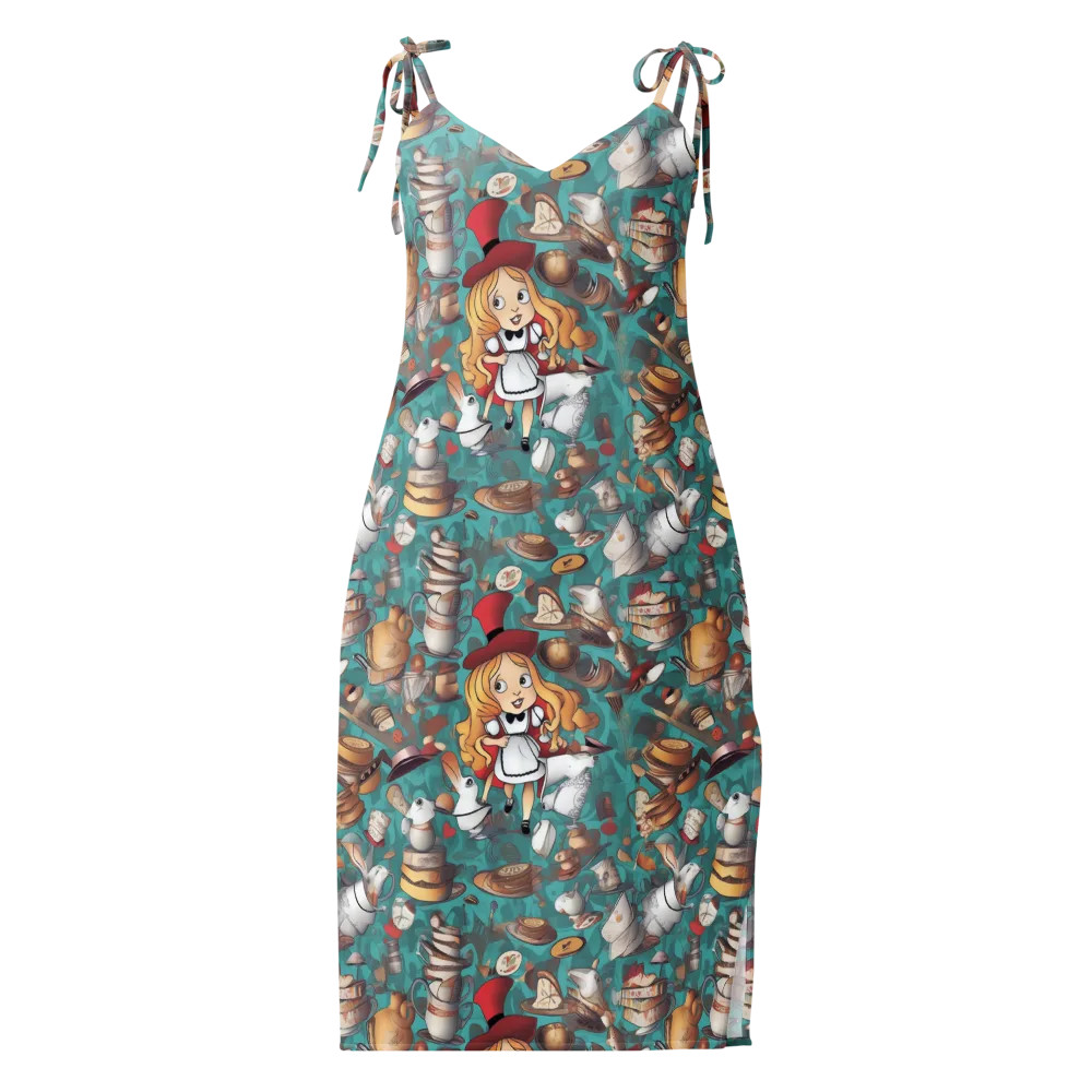 Wonderland Tea Party on Slip Dress — Front