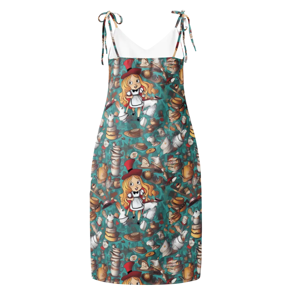 Wonderland Tea Party on Slip Dress — Back