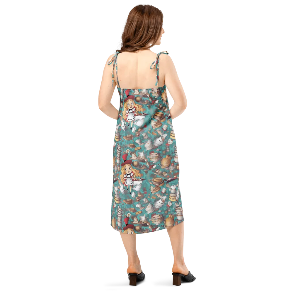 Wonderland Tea Party on Slip Dress — Back