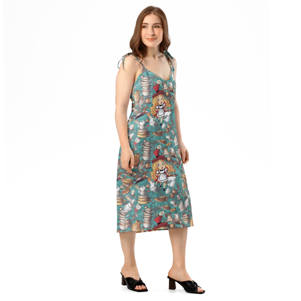 Wonderland Tea Party on Slip Dress — Right Front