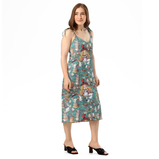 Wonderland Tea Party on a Slip Dress