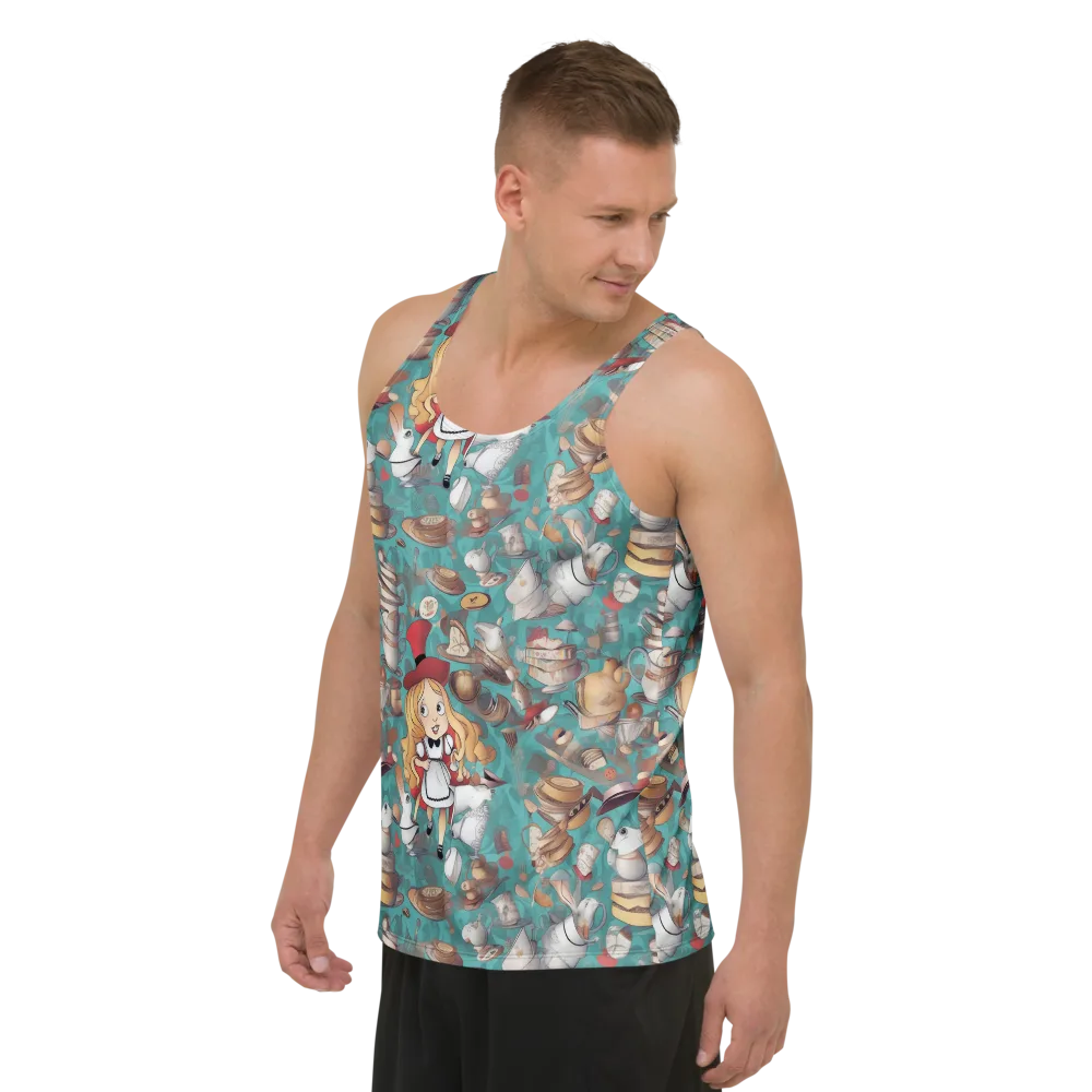 Wonderland Tea Party on Men's Tank Top — Left Front