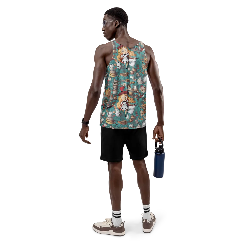 Wonderland Tea Party on Men's Tank Top — Back