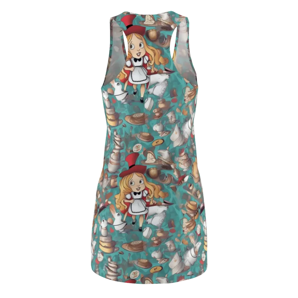 Wonderland Tea Party on Racerback Dress — Back