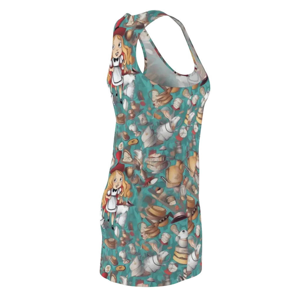 Wonderland Tea Party on Racerback Dress — Back Side