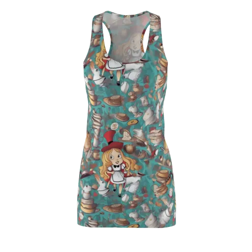 Wonderland Tea Party on a Racerback Dress