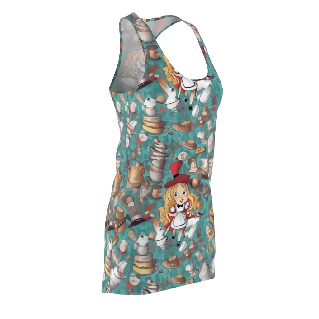 Wonderland Tea Party on Racerback Dress — Front Side
