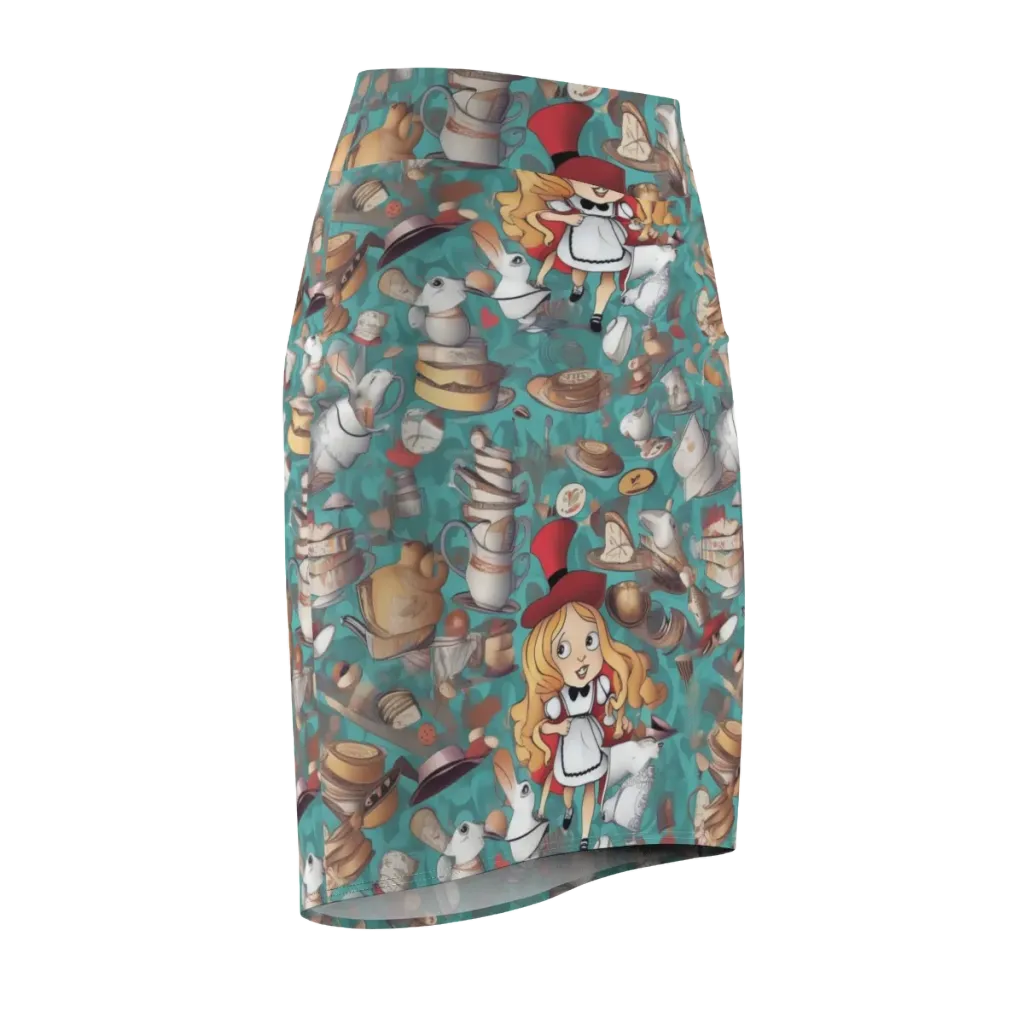 Wonderland Tea Party on Pencil Skirt — Front Side