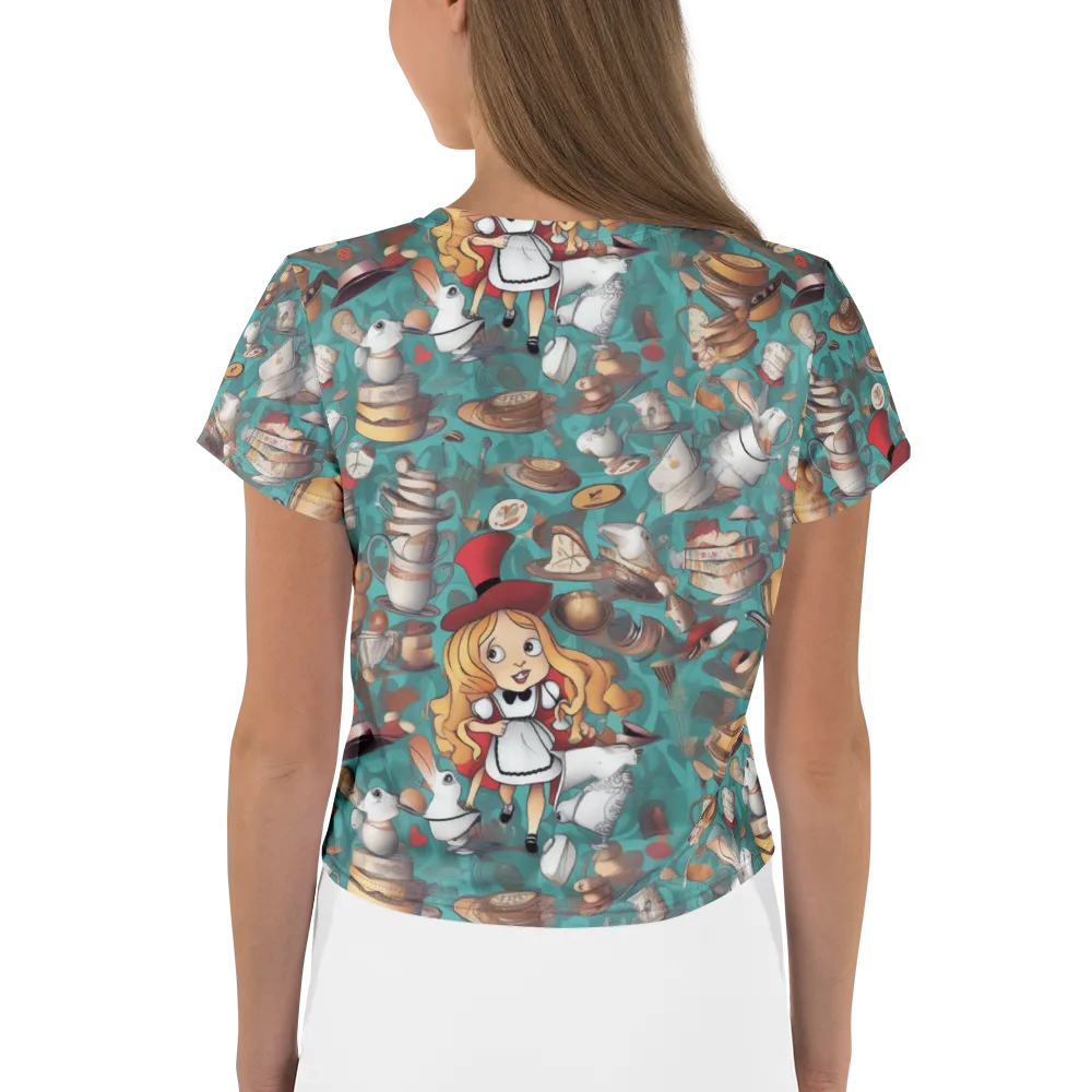 Wonderland Tea Party on Crop Tee — Back