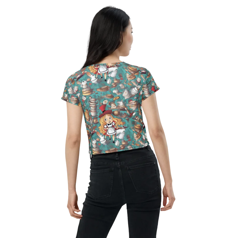 Wonderland Tea Party on Crop Tee — Back