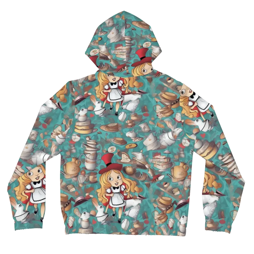 Wonderland Tea Party on Women's Full-Zip Hoodie — Back