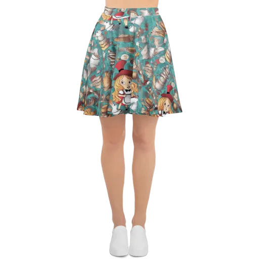 Wonderland Tea Party on a Skater Skirt