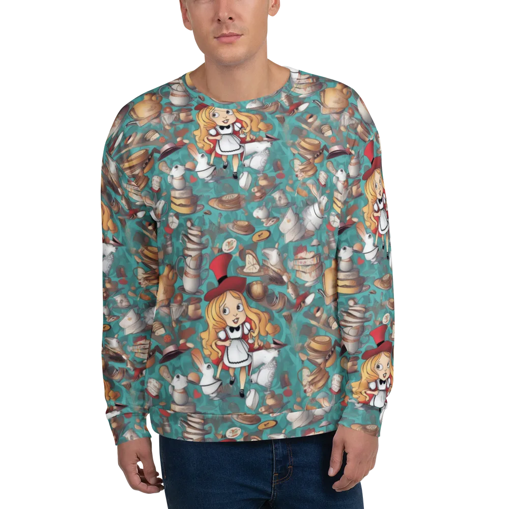 Wonderland Tea Party on Sweatshirt — Front