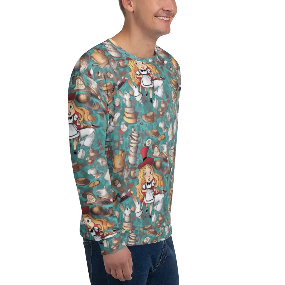 Wonderland Tea Party on Sweatshirt — Right Front