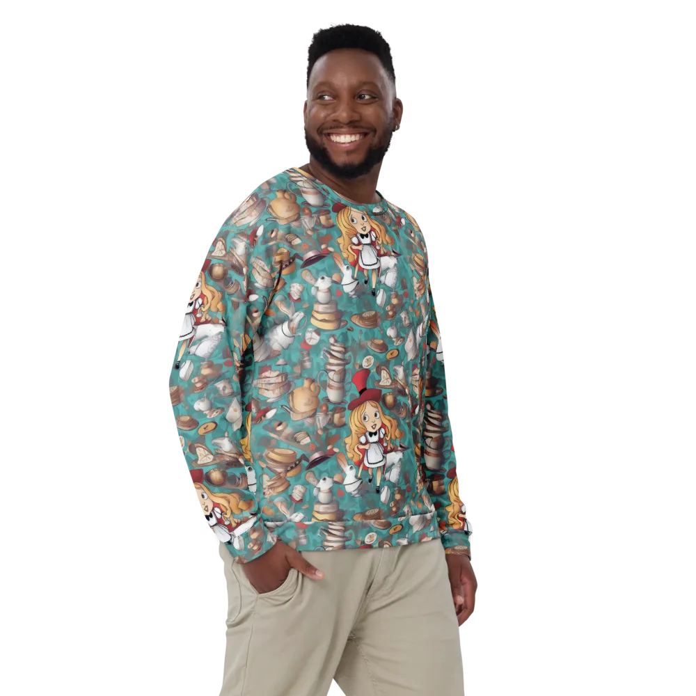 Wonderland Tea Party on Sweatshirt — Front