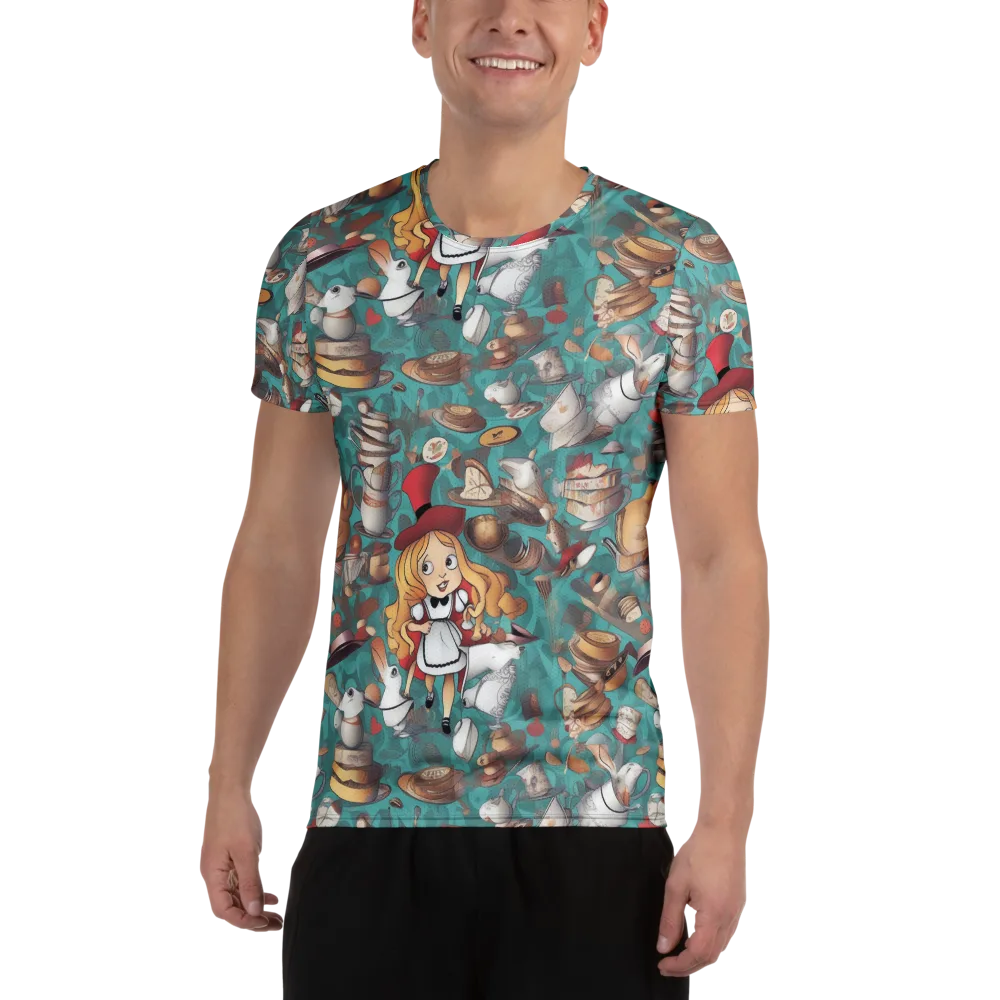 Wonderland Tea Party on Men's Athletic T-Shirt — Front