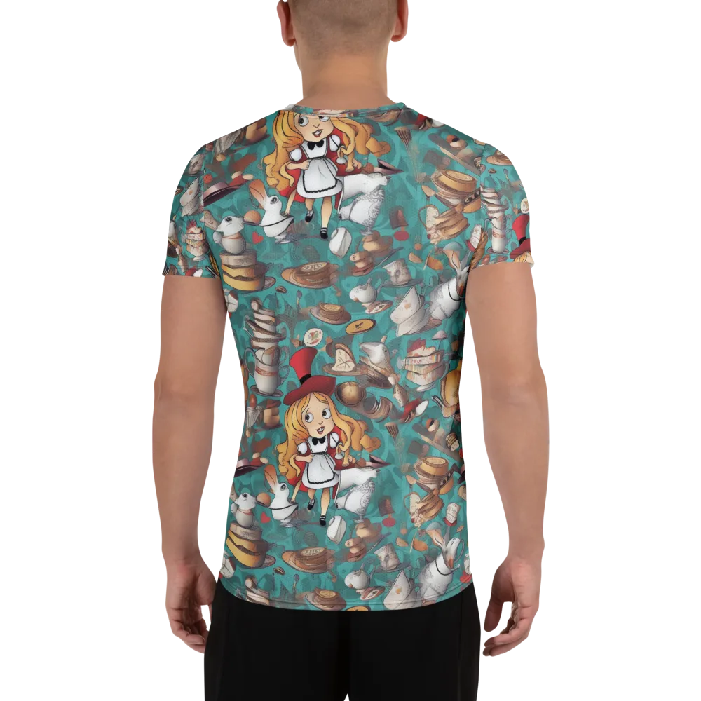 Wonderland Tea Party on Men's Athletic T-Shirt — Back
