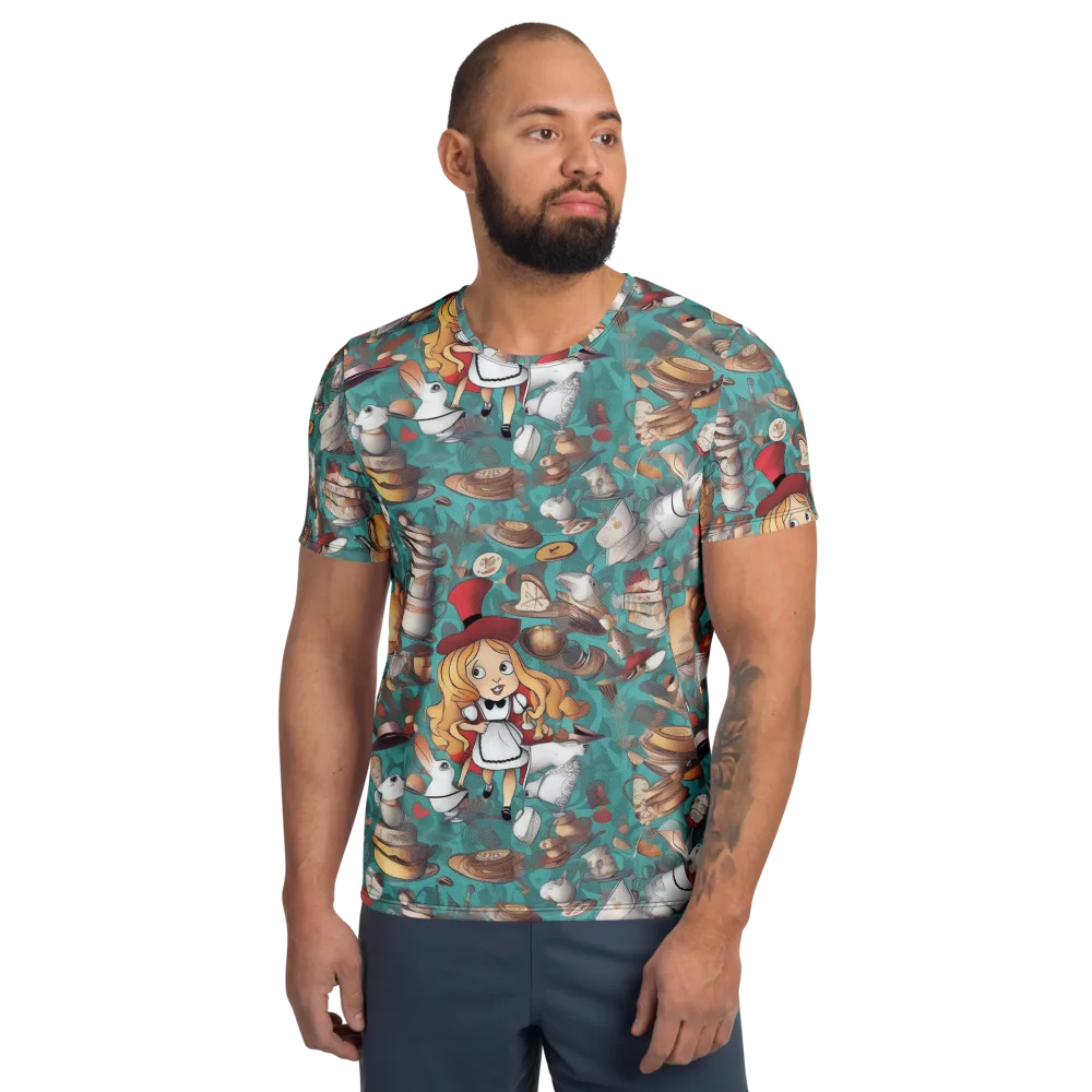 Wonderland Tea Party on Men's Athletic T-Shirt — Front