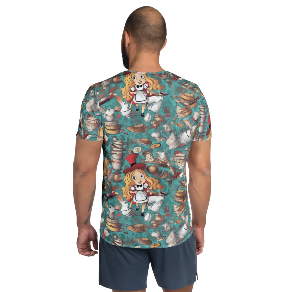 Wonderland Tea Party on Men's Athletic T-Shirt — Back