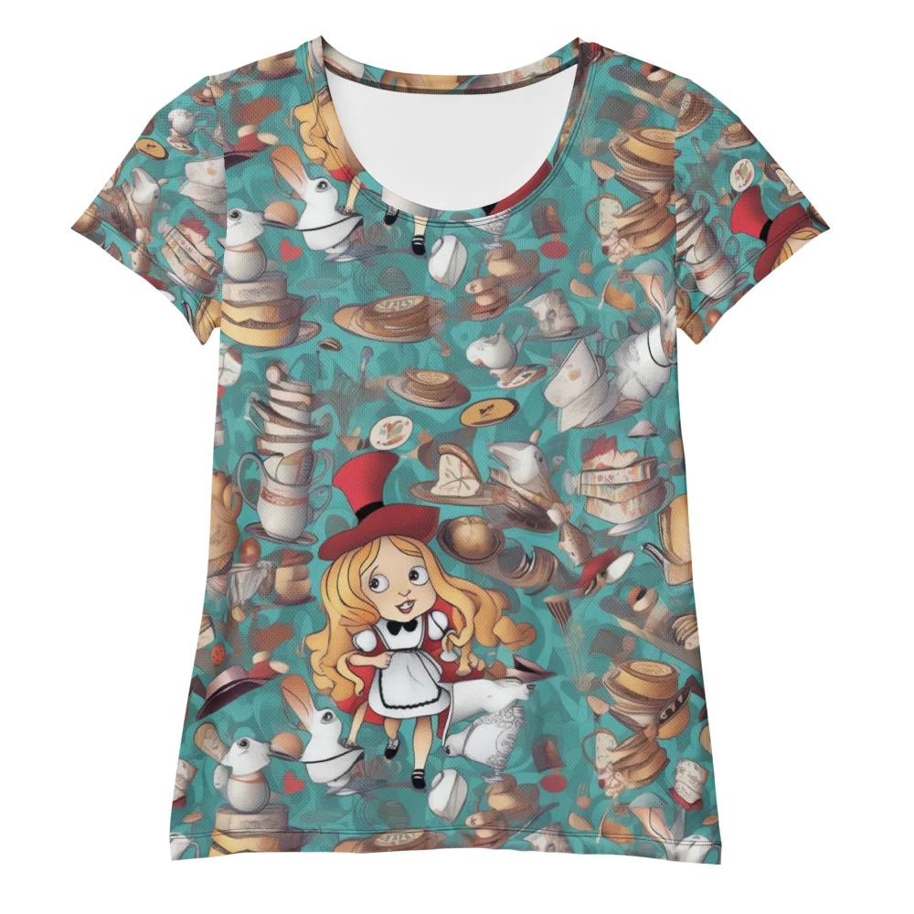 Wonderland Tea Party on Women's Athletic T-Shirt — Front