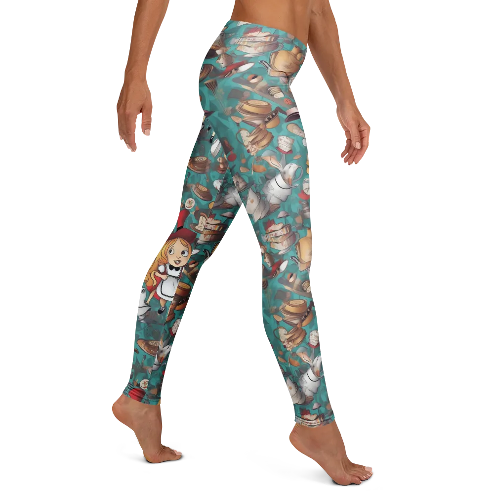 Wonderland Tea Party on Leggings — Right