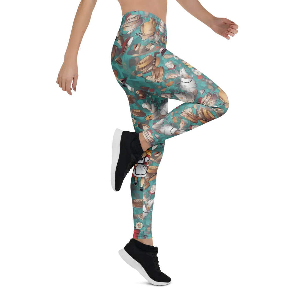 Wonderland Tea Party on Leggings — Right
