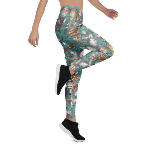 Wonderland Tea Party on a Leggings