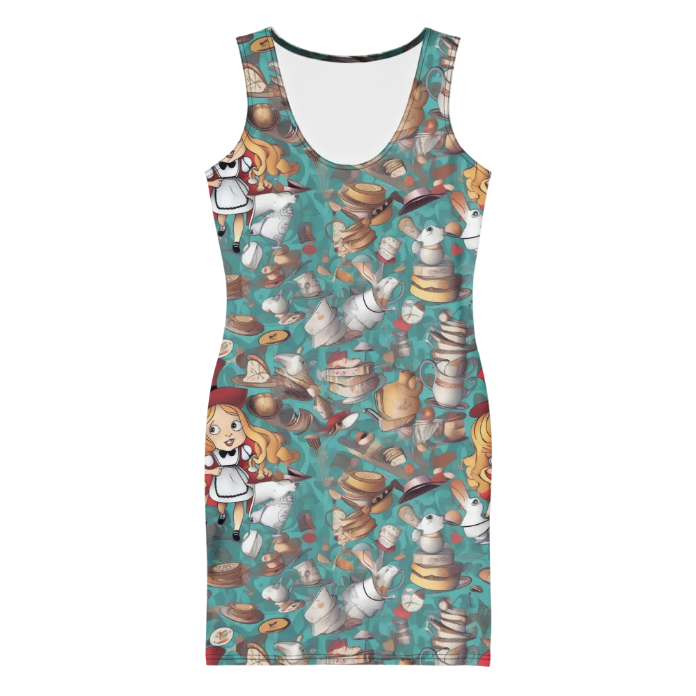 Wonderland Tea Party on Bodycon Dress — Front