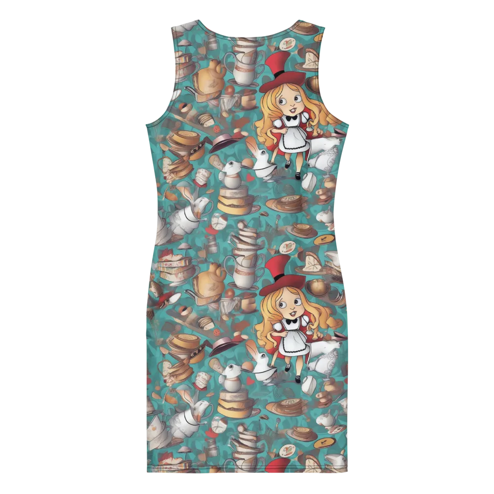 Wonderland Tea Party on Bodycon Dress — Back