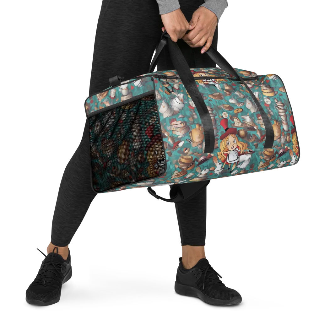 Wonderland Tea Party on Duffle Bag — Right Front