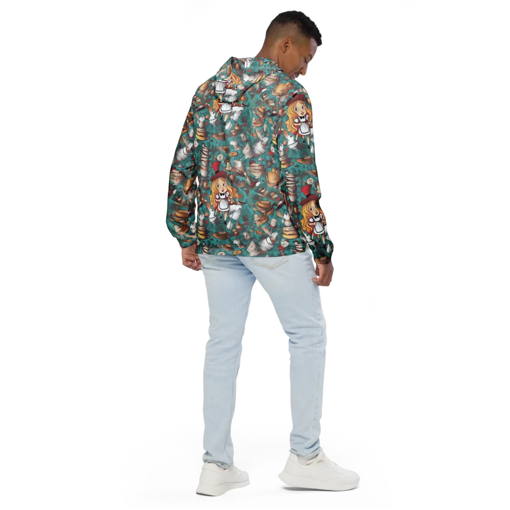 Wonderland Tea Party on Men's Windbreaker — Back