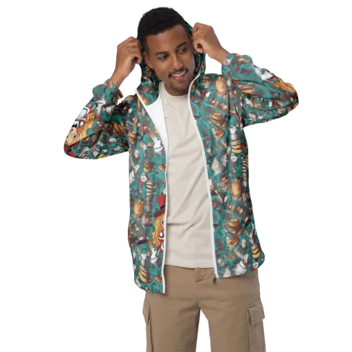 Wonderland Tea Party on a Men's Windbreaker