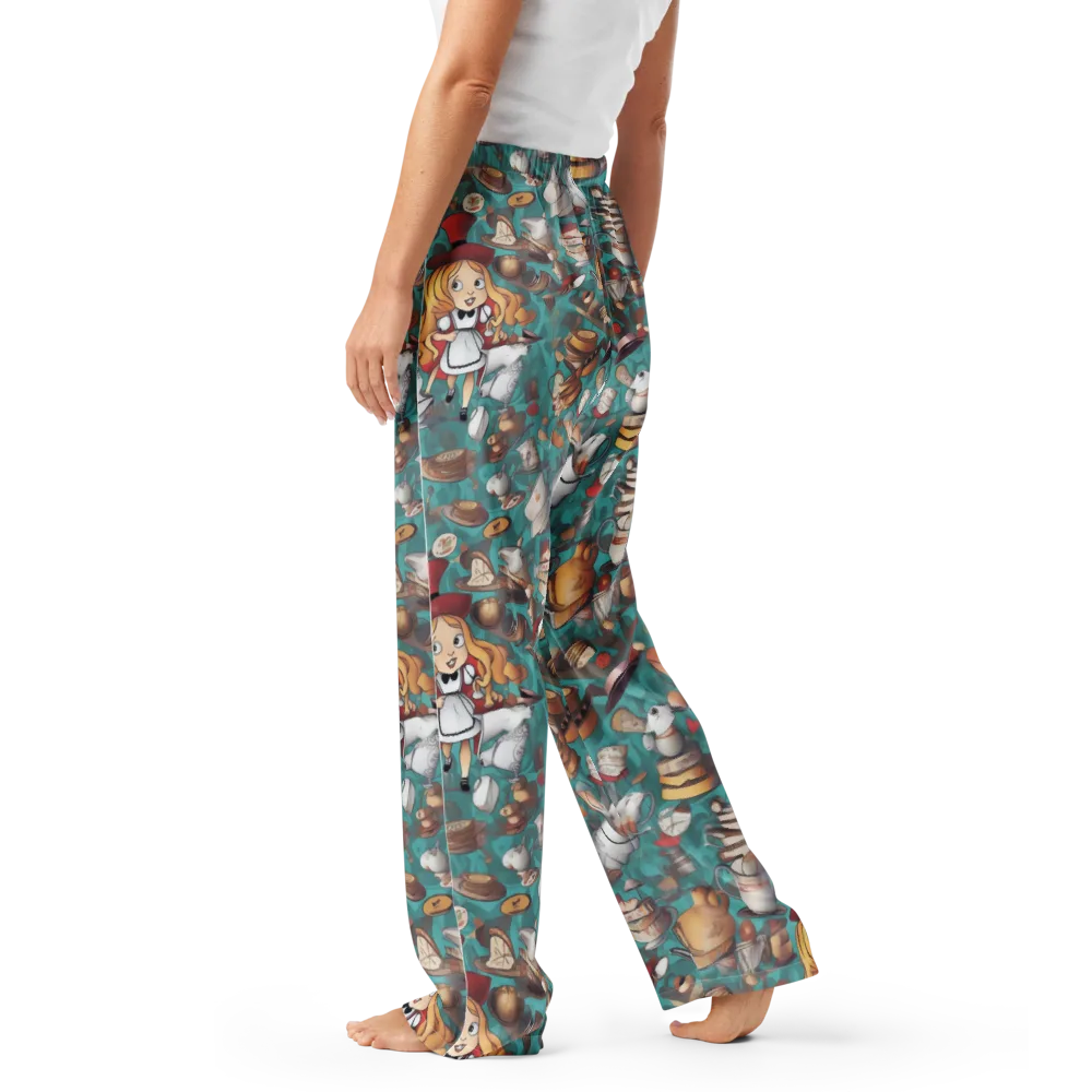 Wonderland Tea Party on Women's Pajama Pants — Left
