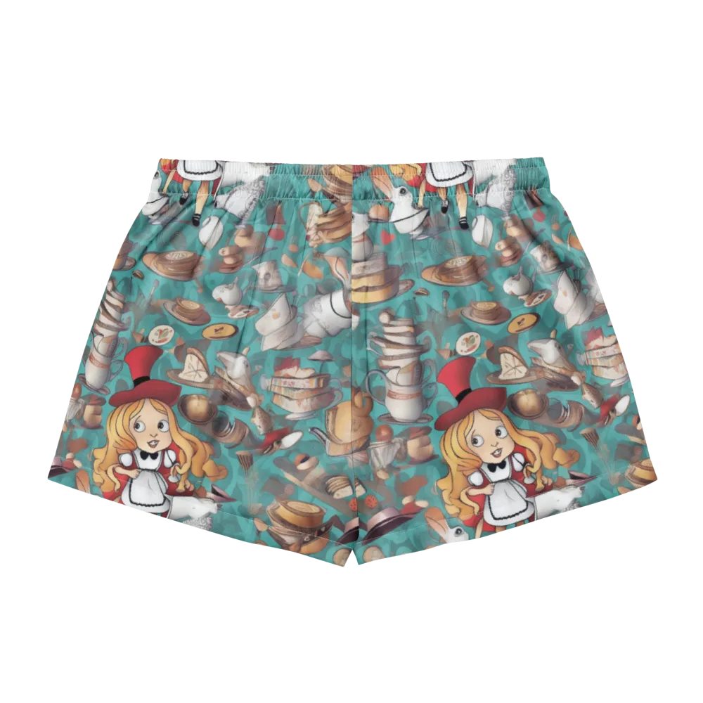 Wonderland Tea Party on Women's Pajama Shorts — Back