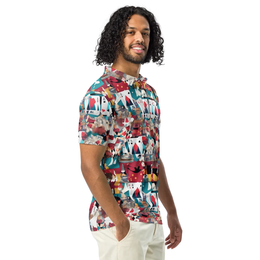 Carnival Solitaire on Men's Slim Fit Polo Shirt — Right Front