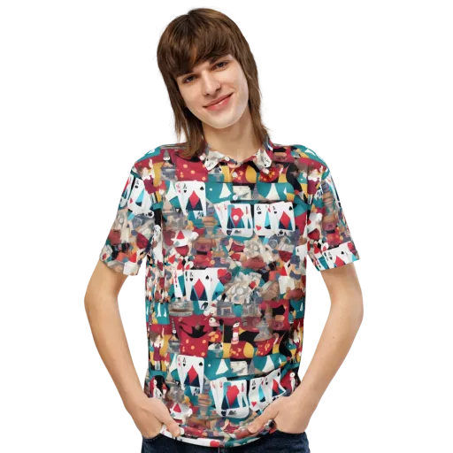 Carnival Solitaire on a Men's Slim Fit Polo Shirt