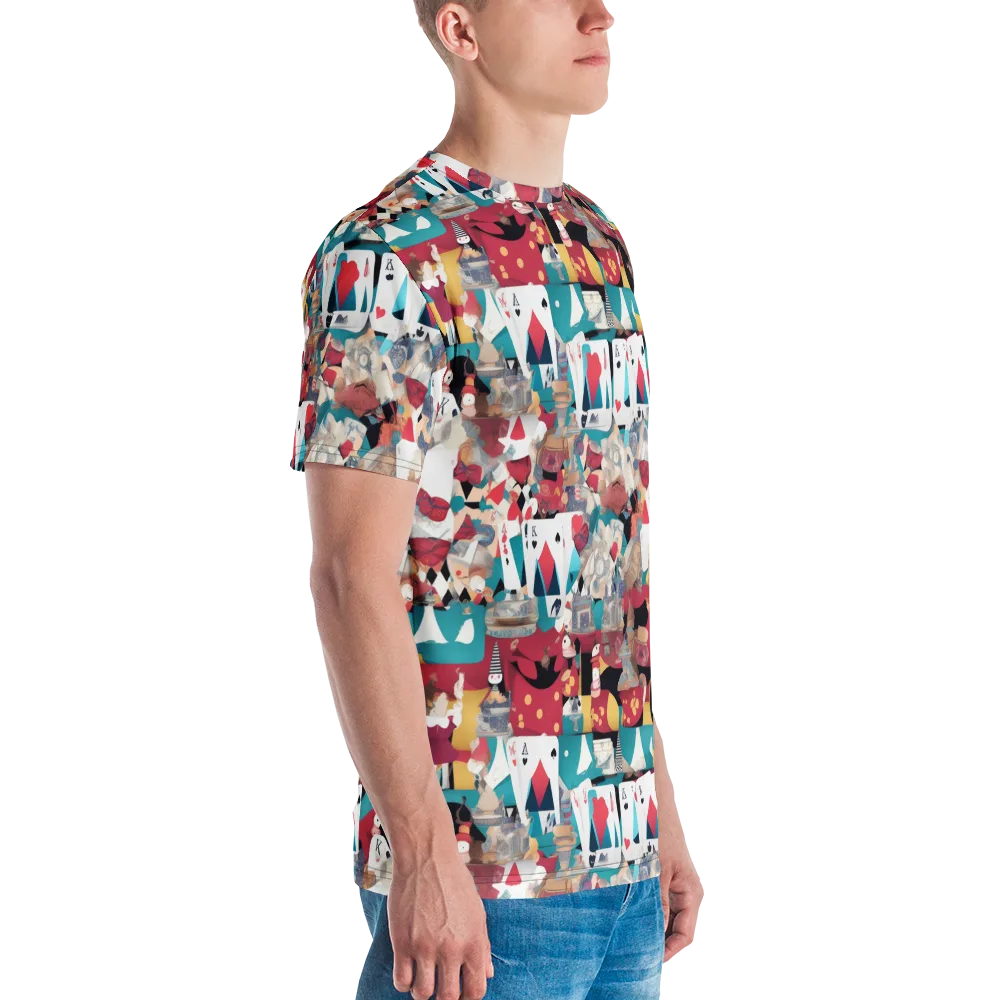 Carnival Solitaire on Men's Crew Neck T-Shirt — Right