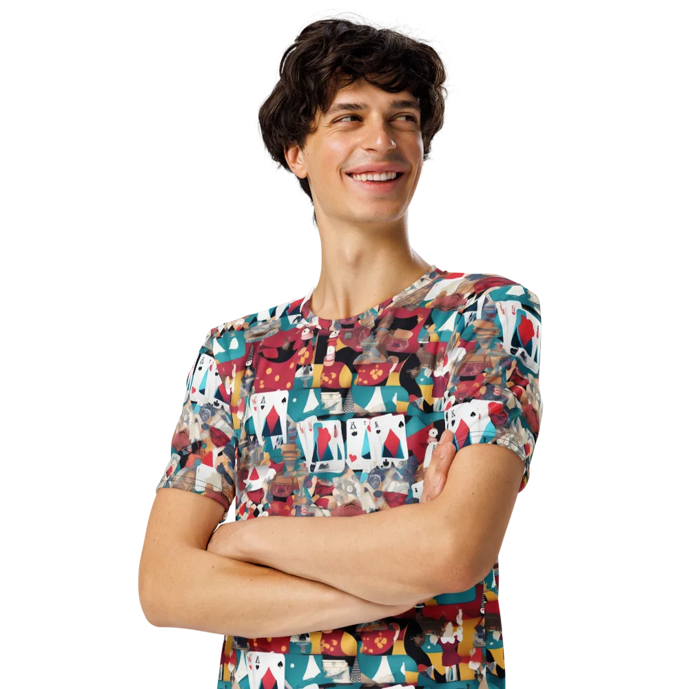 Carnival Solitaire on Men's Crew Neck T-Shirt — Left Front