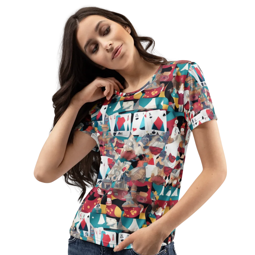 Carnival Solitaire on Women's Crew Neck T-Shirt — Left Front