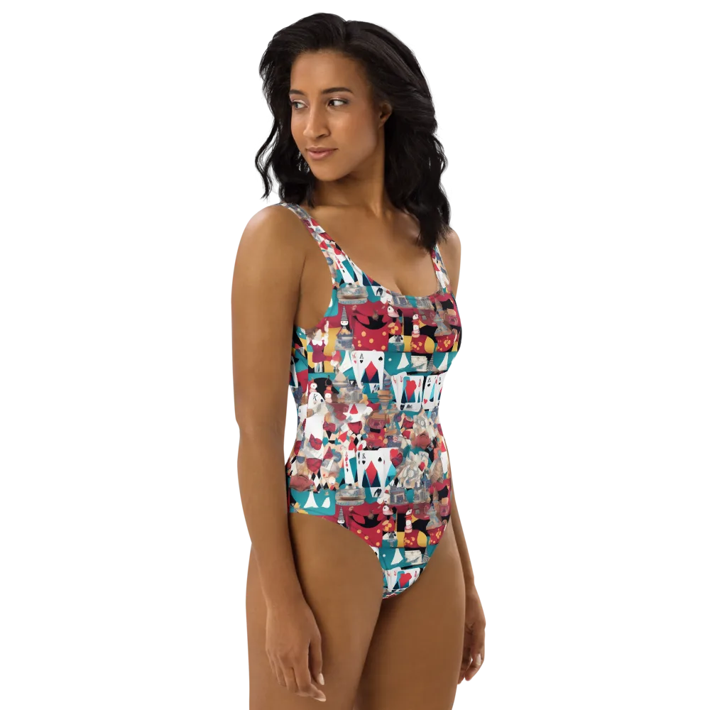 Carnival Solitaire on One-Piece Swimsuit — Right