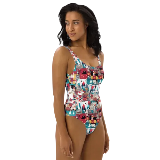 Carnival Solitaire on a One-Piece Swimsuit